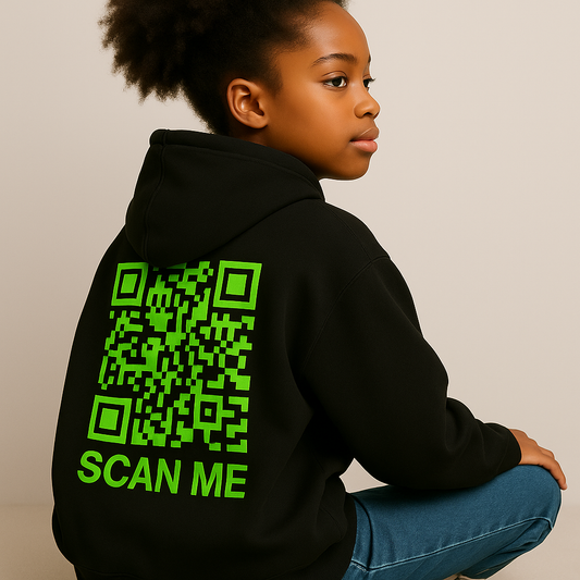 Neon Impact Hoodie – Green QR (Limited Edition)