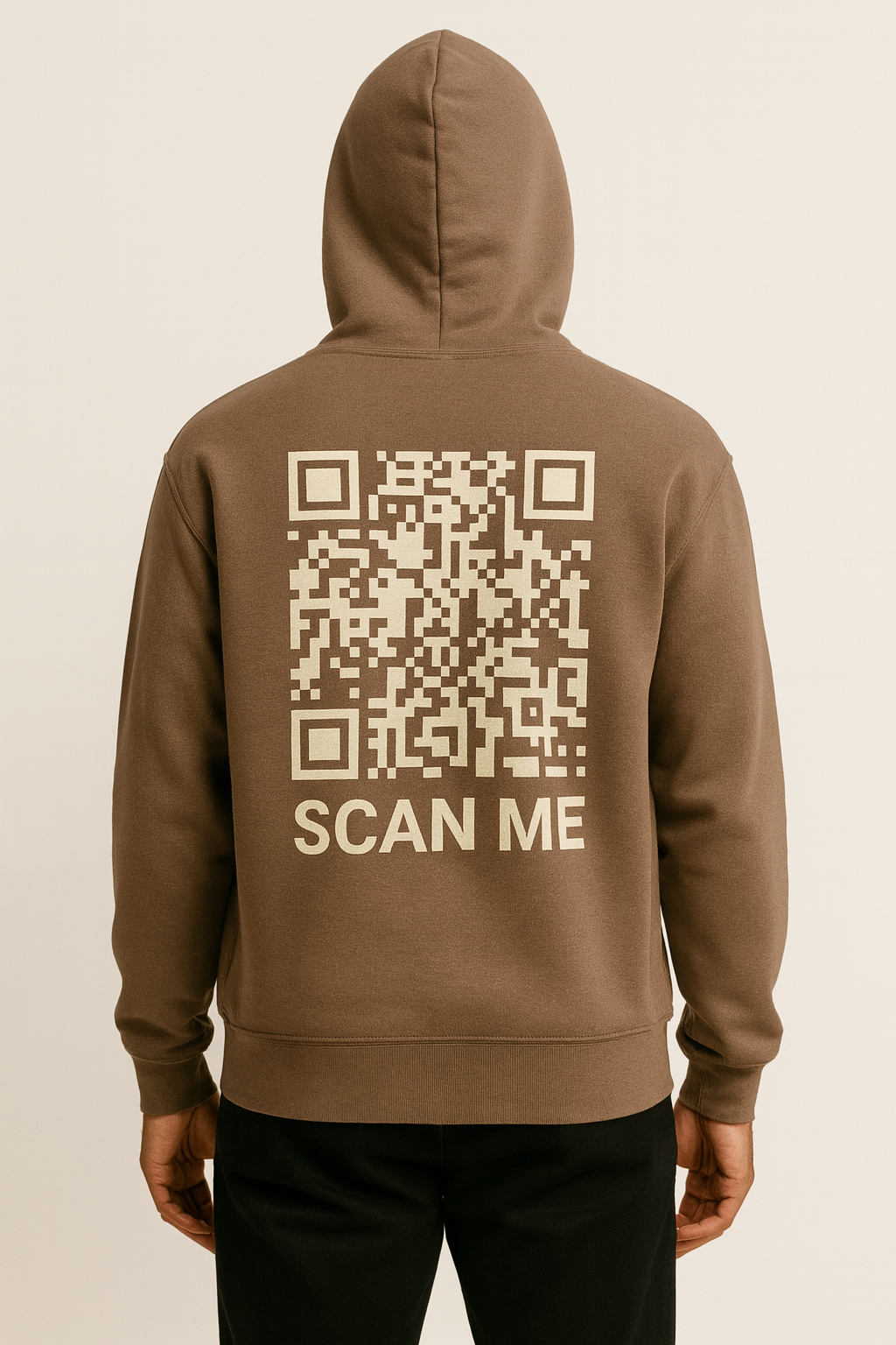 Mocha Earth Hoodie – Cream QR