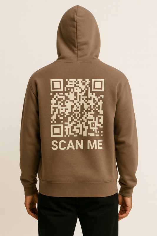 Mocha Earth Hoodie – Cream QR