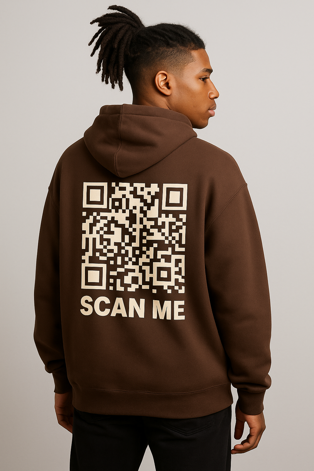 Mocha Earth Hoodie – Cream QR