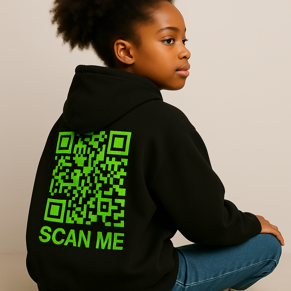 Neon Impact Hoodie – Green QR (Limited Edition)